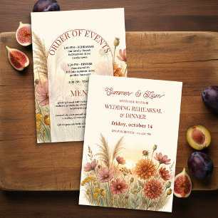 Invitation Dîner de répétition de mariage Bohème Terracotta A