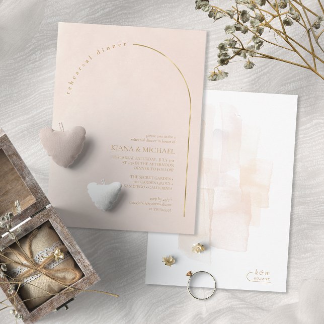 Invitation Dîner de répétition de mariage Boho Oasis Blush ID (Créateur téléchargé)