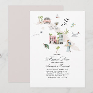 Invitation Dîner de répétition de mariage de destination à Cu