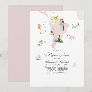 Invitation Dîner de répétition de mariage de destination en A