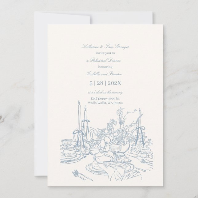 Invitation Dîner de répétition de mariage de jardin de mariag (Devant)