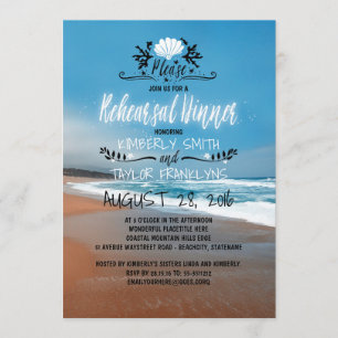 Invitation Dîner de répétition de mariage de plage