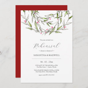 Invitation Dîner de répétition de mariage d'hiver élégant