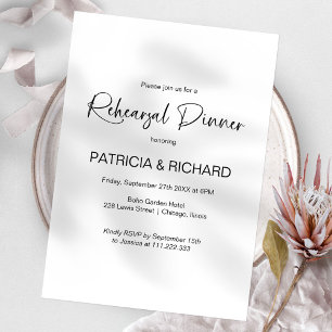 Invitation Dîner de répétition de mariage élégant