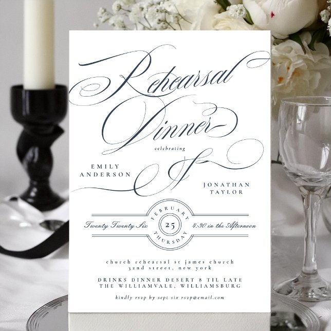 Invitation Dîner de répétition de mariage élégant de classe b (Créateur téléchargé)