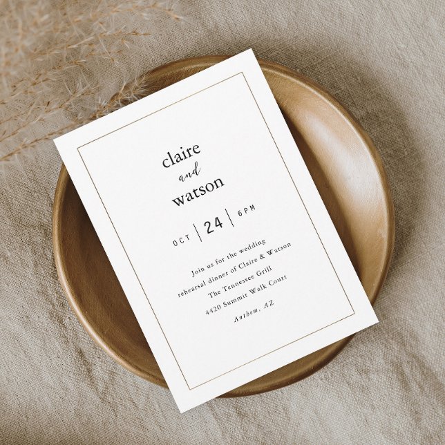 Invitation Dîner de répétition de mariage élégant moderne (Créateur téléchargé)