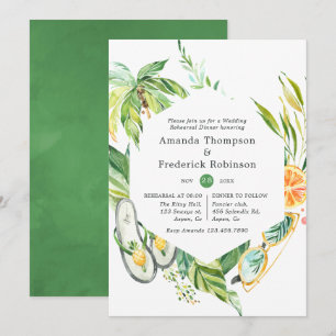 Invitation Dîner de répétition de mariage en été
