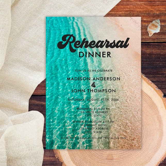 Invitation Dîner de répétition de mariage estival groovy cool (Créateur téléchargé)