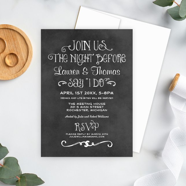 Invitation Dîner de répétition de mariage fantaisiste sur tab (Créateur téléchargé)