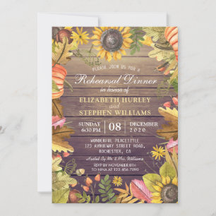 Invitation Dîner de répétition de mariage Feuilles d'automne