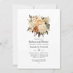 Invitation Dîner de répétition de mariage floral Champagne & 