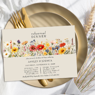 Invitation Dîner de répétition de mariage floral de fleurs sa