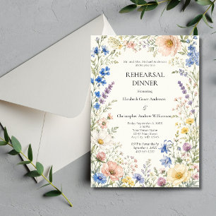Invitation Dîner de répétition de mariage floral de printemps