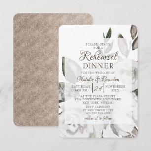 Invitation Dîner de répétition de mariage floral Vintage Cher
