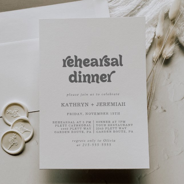Invitation Dîner de répétition de mariage formel simple (Créateur téléchargé)