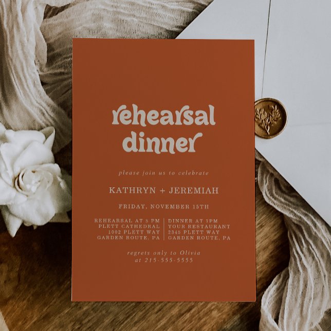 Invitation Dîner de répétition de mariage formel simple en te (Créateur téléchargé)