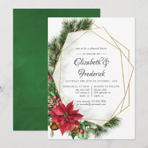 Invitation Dîner de répétition de mariage géométrique de Noël