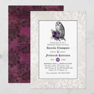 Invitation Dîner de répétition de mariage gothique floral et 