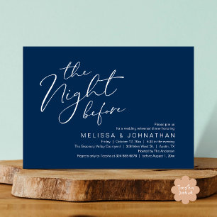 Invitation Dîner de répétition de mariage la veille 