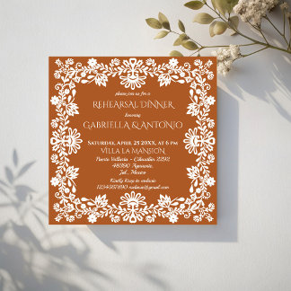 Invitation dîner de répétition de mariage mexicain en terre c