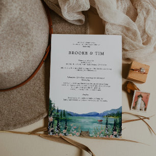 Invitation Dîner de répétition de mariage rustique au bord du