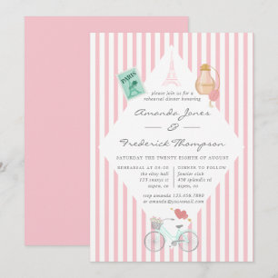 Invitation Dîner de répétition de mariage sur le thème de Par