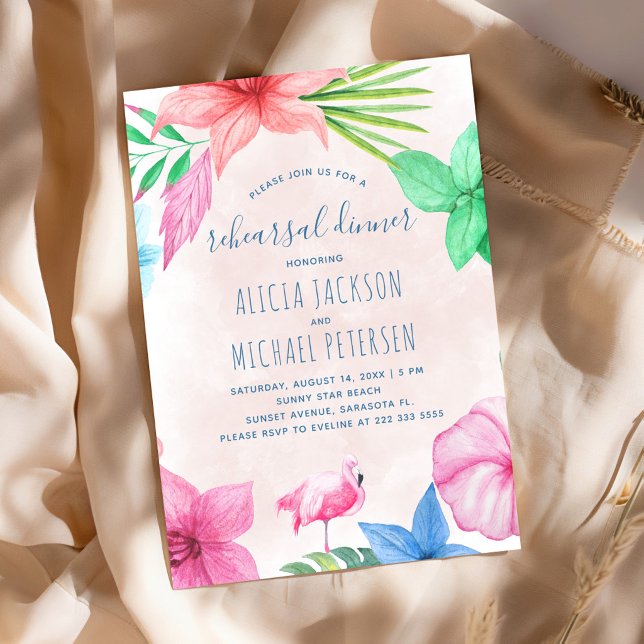 Invitation Dîner de répétition de mariage tropical de plage e (Créateur téléchargé)
