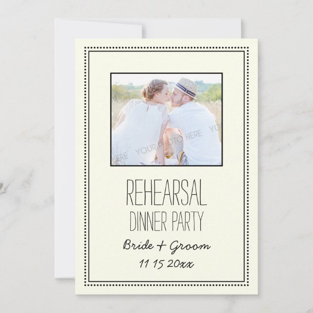 Invitation Dîner de répétition de mariage vintage photo (Devant)