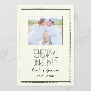 Invitation Dîner de répétition de mariage vintage photo