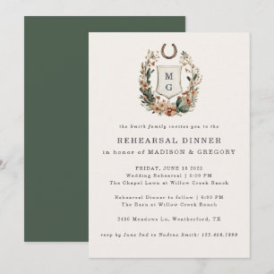 Invitation Dîner de répétition de mariage western Horseshoe