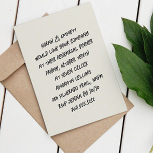 Invitation Dîner de répétition de marque de croquis