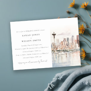 Invitation Dîner de répétition de paysage de Seattle, Washing