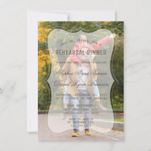 Invitation Dîner de répétition de photo géométrique élégante