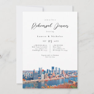 Invitation Dîner de répétition de Pittsburgh Cityscape Invita