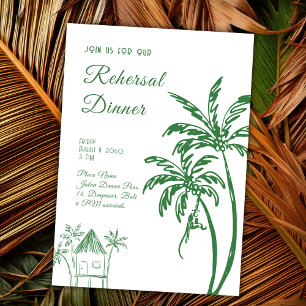 Invitation Dîner de répétition de plage rétro côtière tropica
