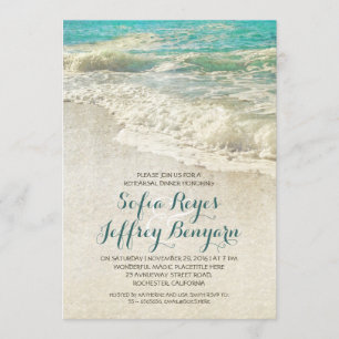Invitation Dîner de répétition de plage turquoise vintage