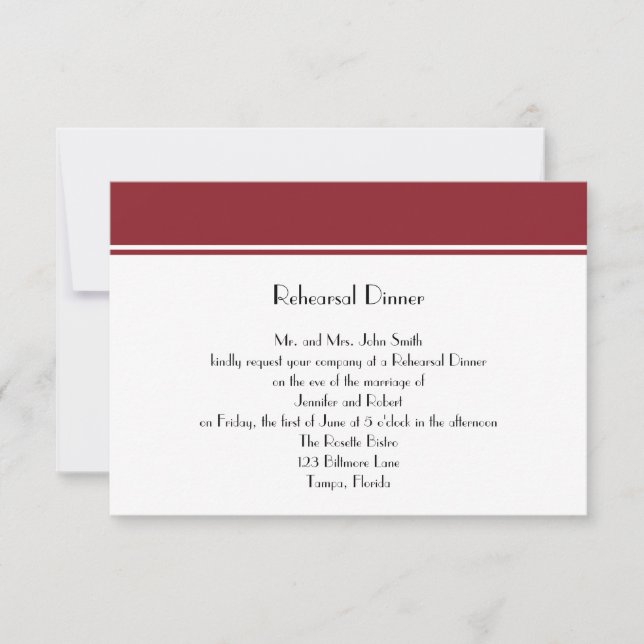 Invitation Dîner de répétition de ruby à jamais (Devant)