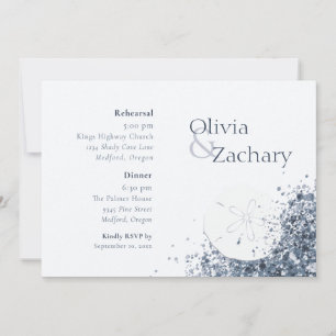 Invitation Dîner de répétition de sable de l'océan Boho