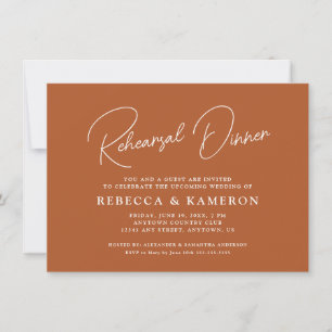 Invitation Dîner de répétition de script budget en terre cuit