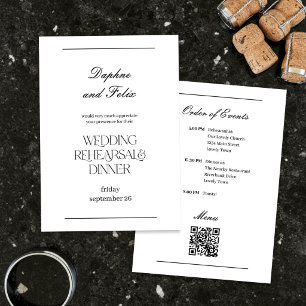 Invitation Dîner de répétition de script minimaliste élégant