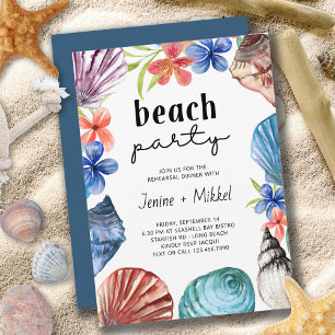 Invitation Dîner de répétition de Seashell et Flower Beach Pa