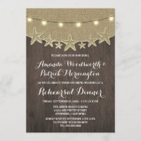 Dîner de répétition de Starfish Burlap Beach Invit