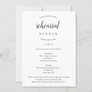 Invitation Dîner de répétition de typographie simple Invitati