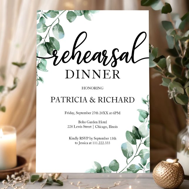 Invitation Dîner de répétition de verdure (Créateur téléchargé)