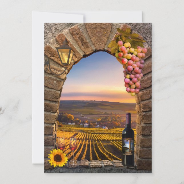 Invitation Dîner de répétition de vignoble vinicole Invitatio (Dos)