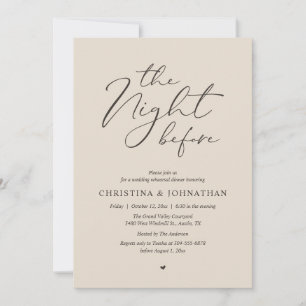 Invitation “Dîner de répétition de Warm Sand la veille”