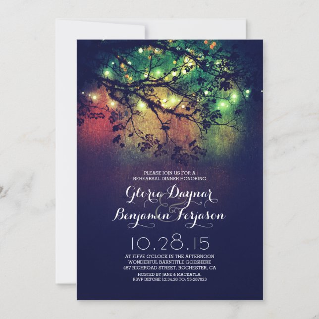 Invitation Dîner de répétition des branches et lumières des a (Devant)