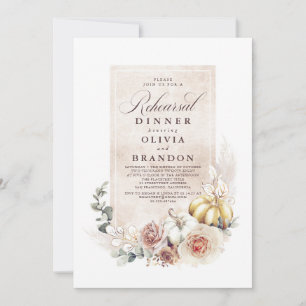 Invitation Dîner de répétition des Citrouilles de fleurs de t