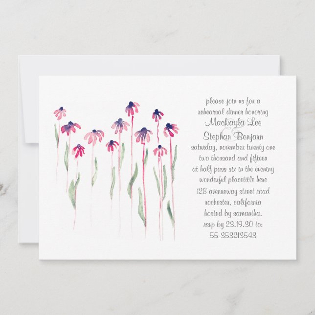 Invitation Dîner de répétition des conférenciers Aquarelle In (Devant)