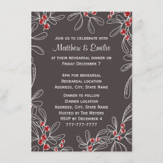 Invitation Dîner de répétition des Fêtes de Mistletoe